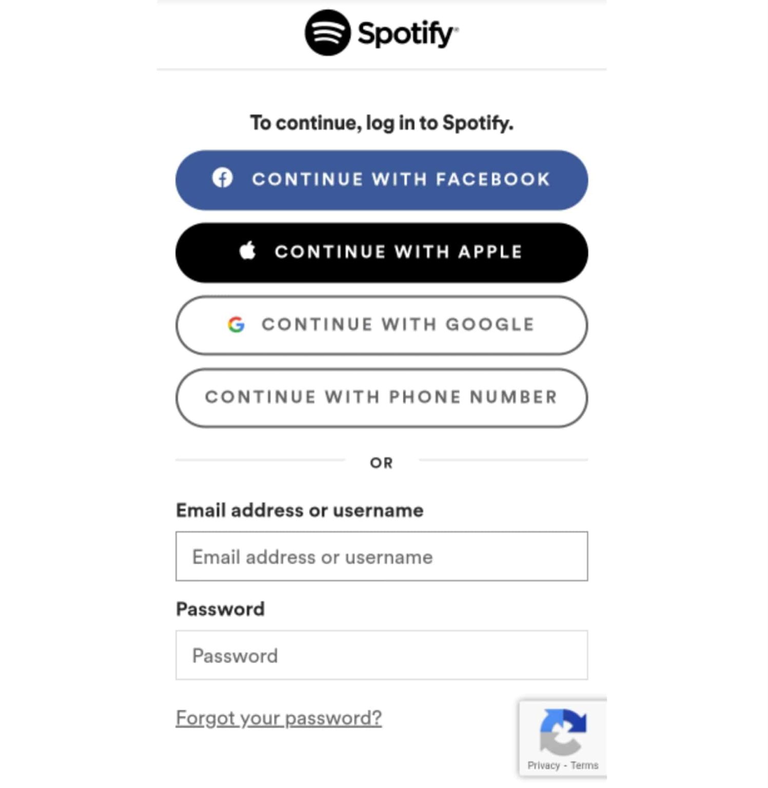 cant log into spotify mobile