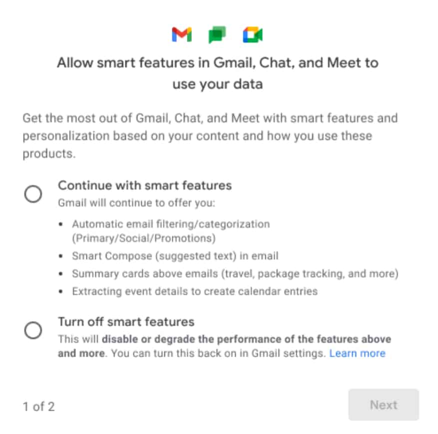 Google Brings New Setting for Smart Features and Personalisation in Gmail