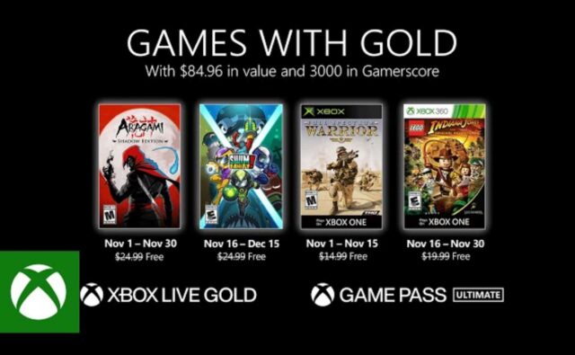 Aragami and Lego Indiana Jones Come Free to Xbox Games With Gold for November 2020