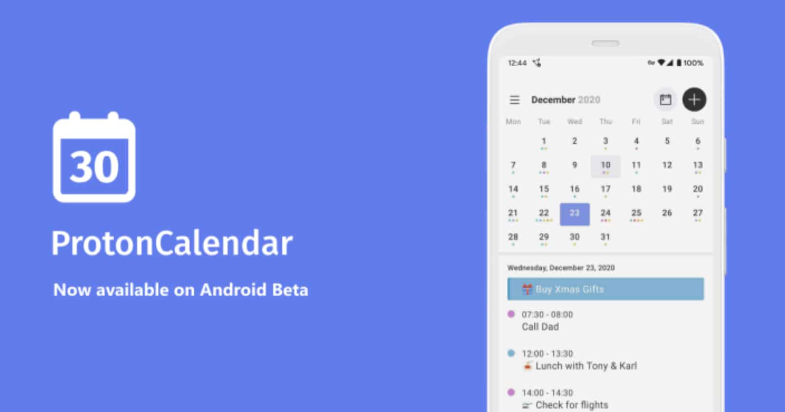 ProtonCalendar is Now Available as An Android App on Google Play Store