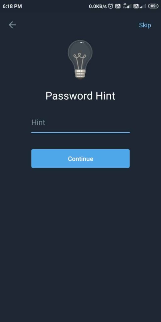 Provide Password Hint