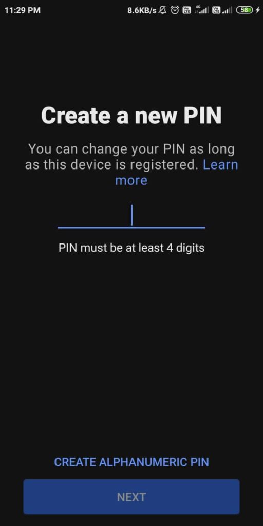 Create New PIN on Signal