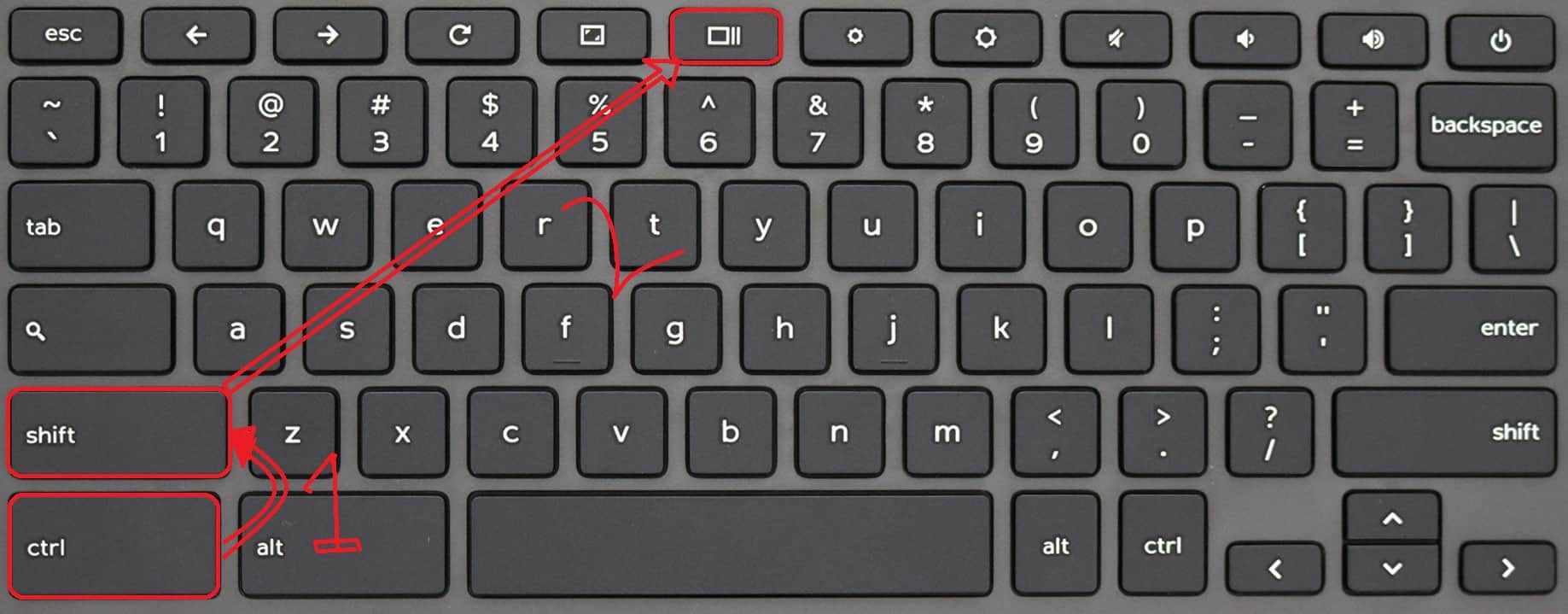 Keyboard part screenshot - Chromebook